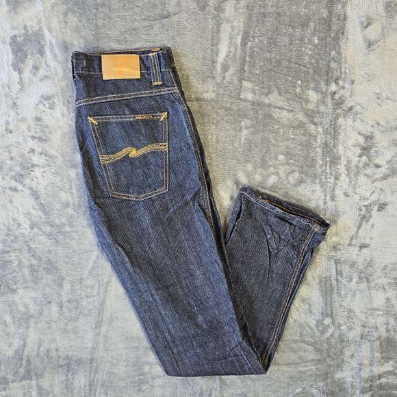 Nudie Denim Jeans Men's Size 32x34 Dark Wash Blue Italy - Picture 2 of 14